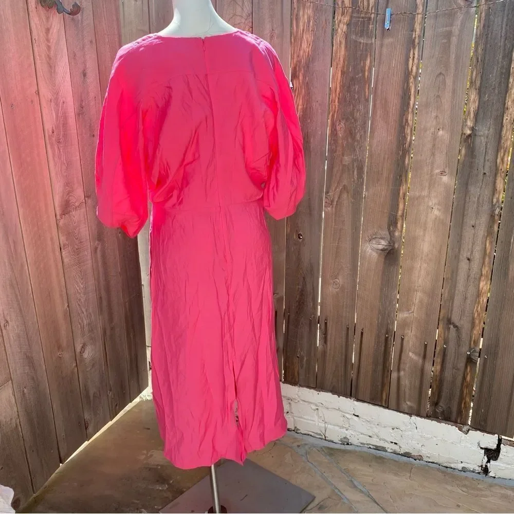 COS Pink A-Line Midi Dress with Dolman Sleeves size medium